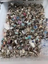 Lot Of Vtg Sterling Silver 925 Ring Assorted Styles Stones Fine Jewelry 100g