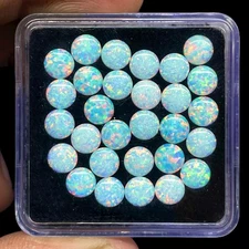 10 Pcs Australian Opal 5mm Round Cabochon AAA Quality Lab Created Gemstones Lot