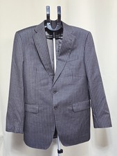 Marks Spencer Blazer Suit Gray Sripe 100 Wool Italy Made 97/38 Medium 7567636