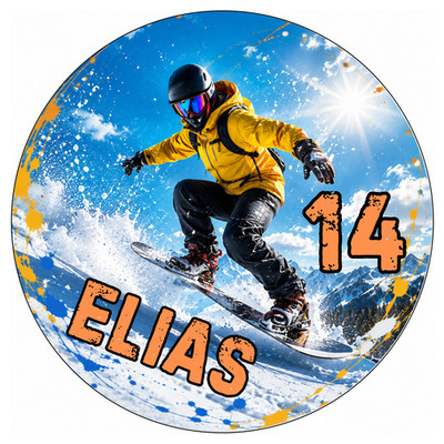 Tortenaufleger Snowboard  Kindergeburtstag Name Zahl Aufleger essbar Party Junge