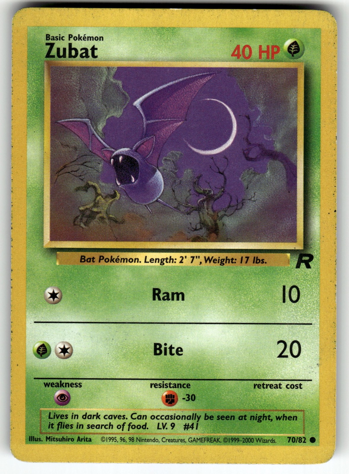 Zubat 70/82 Team Rocket NM Pokemon Card TCG