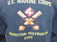 Vintage US Marine Corps 4th Battalion 14th Marines Black Staff Sweatshirt Medium