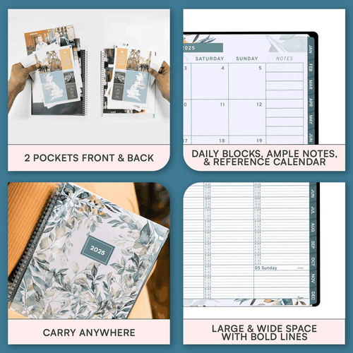2025 Appointment Book & Planner 6.5 x 8.5 inches Large Tabbed Daily Hourly - Picture 4 of 8