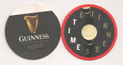 Guinness Beer - Bierdeckel ''Guinness Time'' in der roten Variante (Kleinformat)