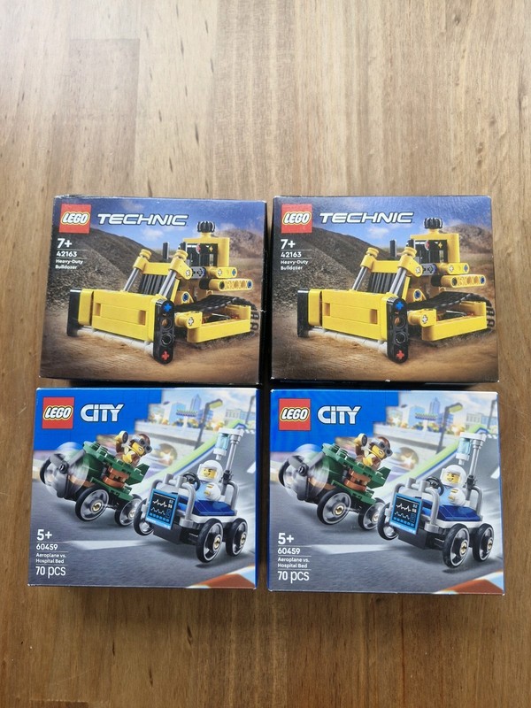 2x LEGO City 60459 / 2x Technic 42163 - Brand New Sealed - DAMAGED BOXES