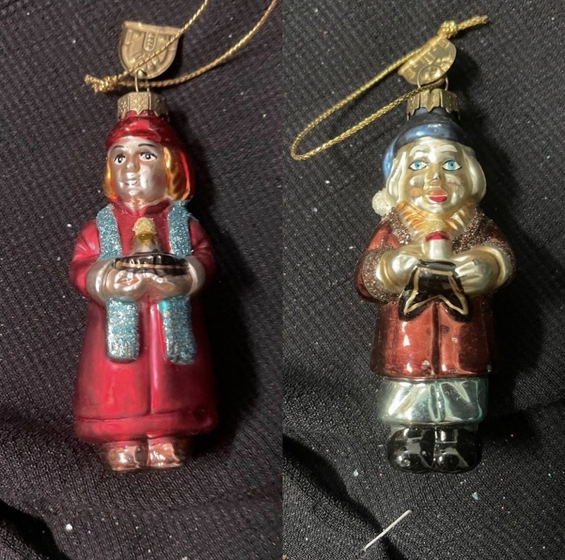 Men with Candle Ornaments - Set of 2