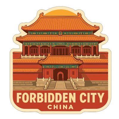 Forbidden City China Sticker Decal Vinyl Die-Cut Symbolic Landmark Design - Photo 1/4
