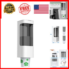 Cup Dispenser Wall Mounted White 3 oz 5 oz Paper Cup Holder No Drill Bathroom