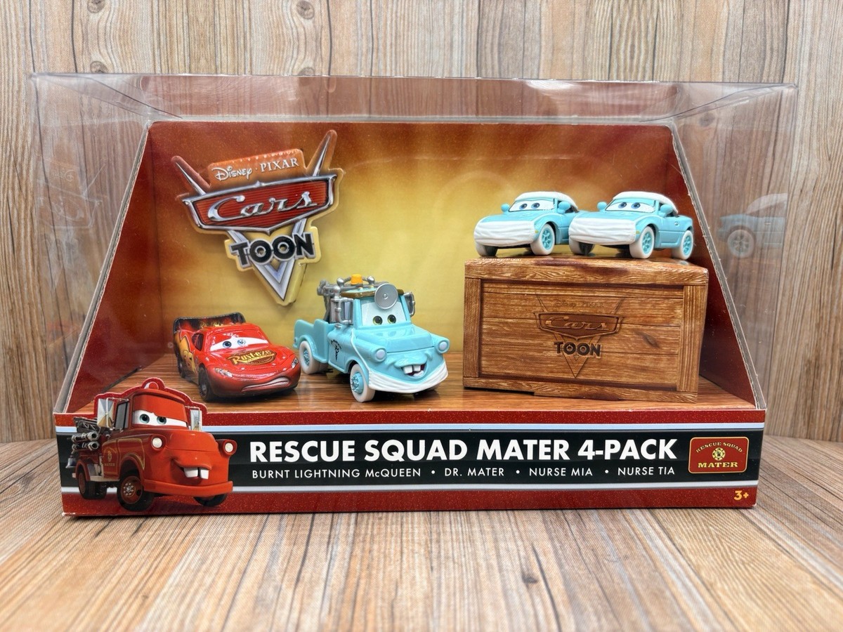 未開封 カーズ マテル RESCUE SQUAD MATER 4-PACK Disney Pixar Cars Rescue Squad Mater 4-Pack box set Dalmatian Mia