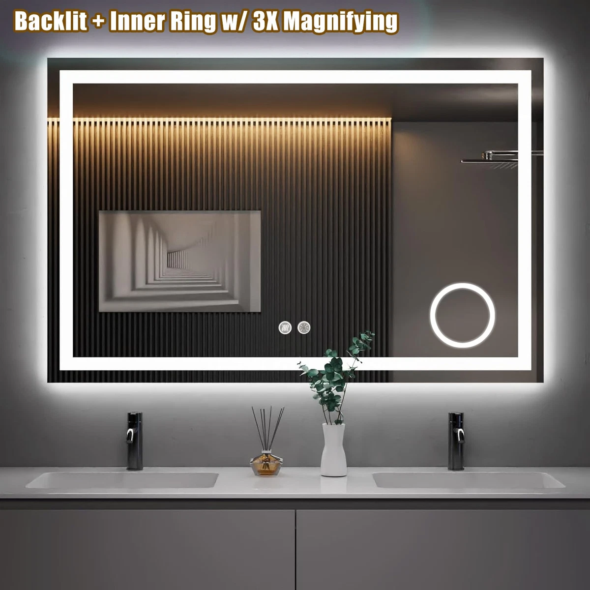 LED Badezimmerspiegel mit Beleuchtung Badspiegel Wandspiegel Beschlagfrei IP44