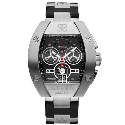 EMBOSS Quadro 54mm Stainless Steel Chronograph Watch Water-resistant
