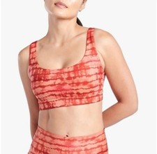Athleta Exhale Tie Dye D-DD Cup Bra Tahiti Island Coral Pink Red Sports Bra 1X