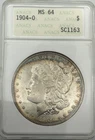 1904-O New Orleans Morgan Silver Dollar Old ANACS Soapbox Holder Toned!!