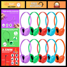 Bulk Kids Headphones 10 Pack for Classroom, Wholesale Earphones Set for Students