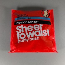 Vintage No Nonsense Pantyhose Womens Medium Tall Black Sheer To Waist Sandalfoot