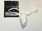 Men's Size L (USA-M) Sheer See Through T-Back Thong - White - Waffled Fabric — photo 10