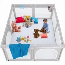 TODALE EXTRA LARGE PLAYPEN FOR BABIES TODDLERS 79   70  - TEAR-RESISTANT - GRAY