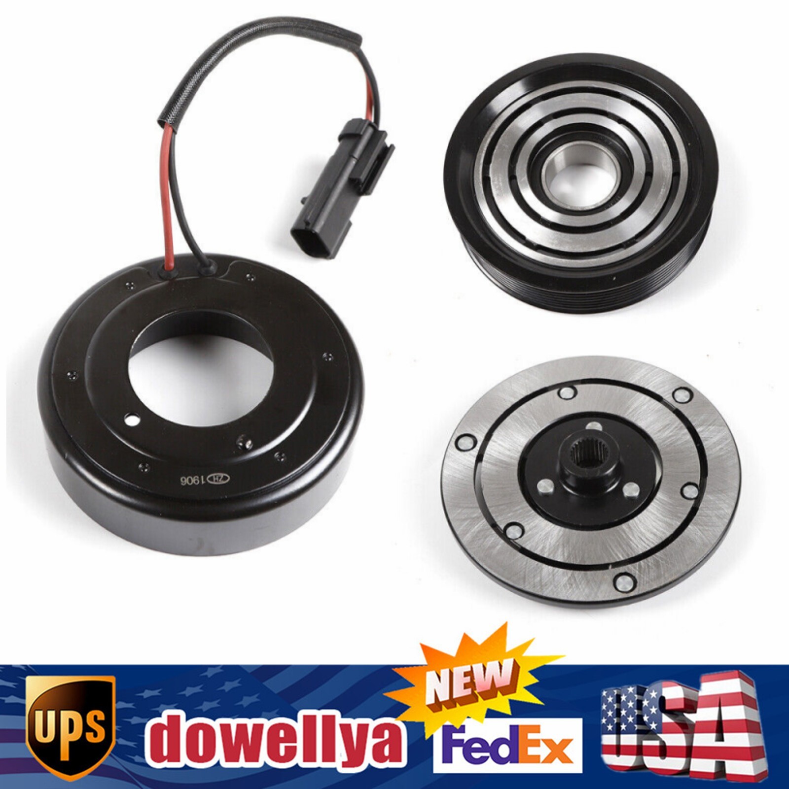 A/C AC Compressor Clutch Assembly Repair Kit For Dodge RAM 1500 5.9L 1996-2002