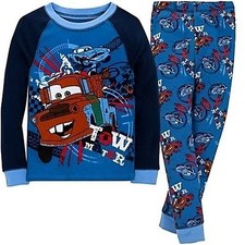 Disney Cars Tow Mater Boy 2 PC Long Sleeve Tight Fit Pajama Set Size 5