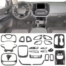 ✅ Black Wood Steering Center Console Trim Cover For Chevy Colorado CANYON 14-22