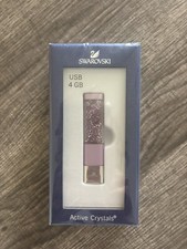 Nuovo con scatola! Swarovski Cristalli Attivi USB Cristallina Memory Stick 4GB Lilla Chiaro!