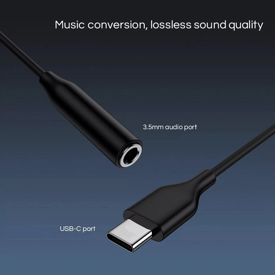 Adaptador de audio estéreo auxiliar USB tipo C (USB-C) a 3,5 mm conector para auriculares convertidor Foto 2 de 4