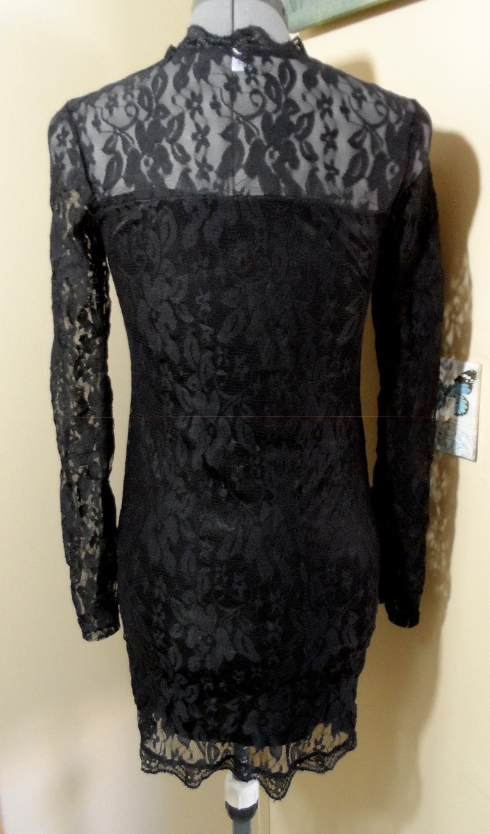 Nwt ALL LACE Dress Scallop V neck Stretch M L XL Black White Bodycon HOT  Classic | eBay