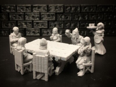 Sitzende Taverne Gönner Miniaturen NPCs D&D (Mehrfachangebot) schlecht erhaltene Spiele