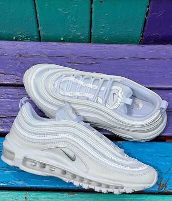 🔥Nike Air Max 97 Triple White Wolf Gray 921826-101 Men's Size 8