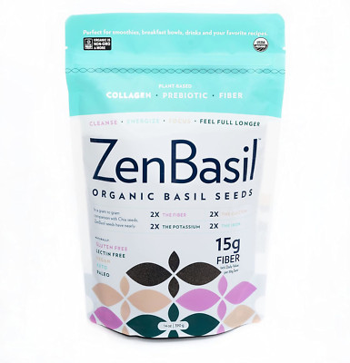 Zen Basil Seeds | Edible Basil Seeds USDA Organic, Kosher, Non-GMO, lectin Free,