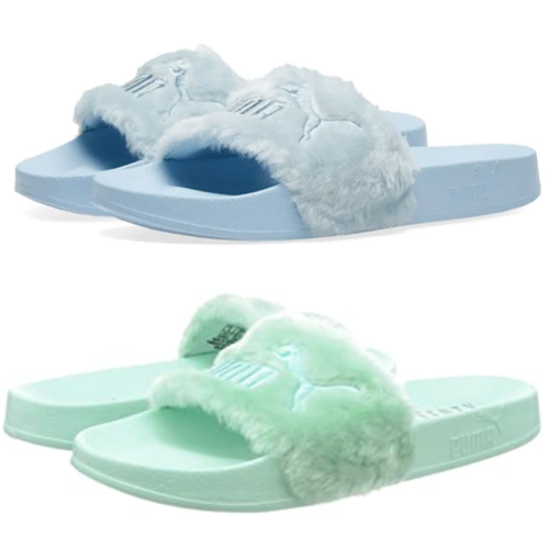 Puma womens Deslizables Piel Sintética Verde Menta Mujer Rihanna Sandalias | eBay