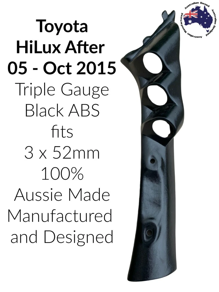 3 Gauge Pillar Pod Painted Factory Grey suit Toyota Hilux After 05 52mm N70 - image 2 of 4