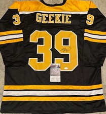Morgan Geekie Boston Bruins Autographed Signed Black Style Jersey XL coa-JSA