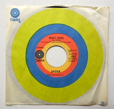 SPIDER 45 MAY 16TH b/w BURNIN' CAPITOL RECORDS MINT | eBay
