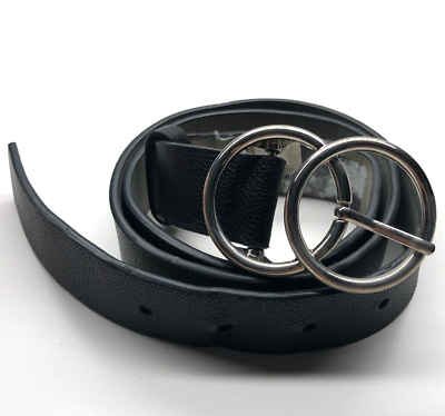 Steve Madden Belt Black Womens Sz M 34 Faux Leather Double  display picture 3