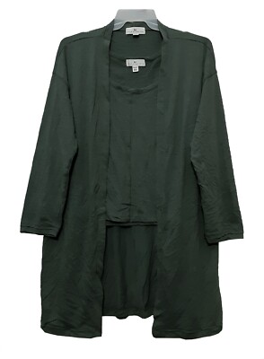 2PC KN Karen Neuburger sz:XL Women's Sleepwear Pajama Set Tank Top+Robe  Green