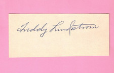Freddy Lindstrom Autograph Cut HOF OV124
