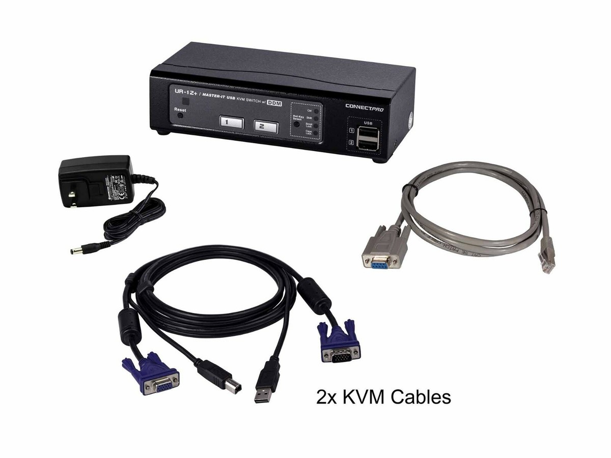 ConnectPRO] UR-12+ - 2-port VGA USB KVM Switch w/DDM Technology