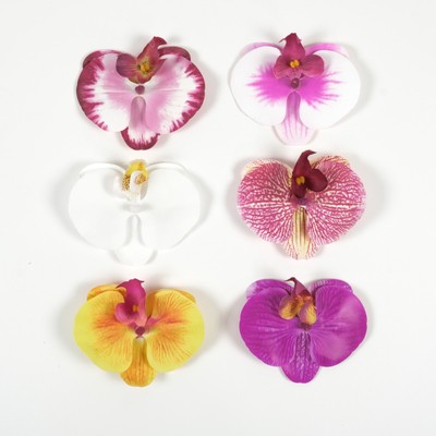 10CM Artificial Flower Head 6Colors Fake Phalaenopsis For DIY Hairclip Decor