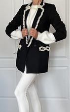 Nwt Black Blazer Pearl Embellishment Size M