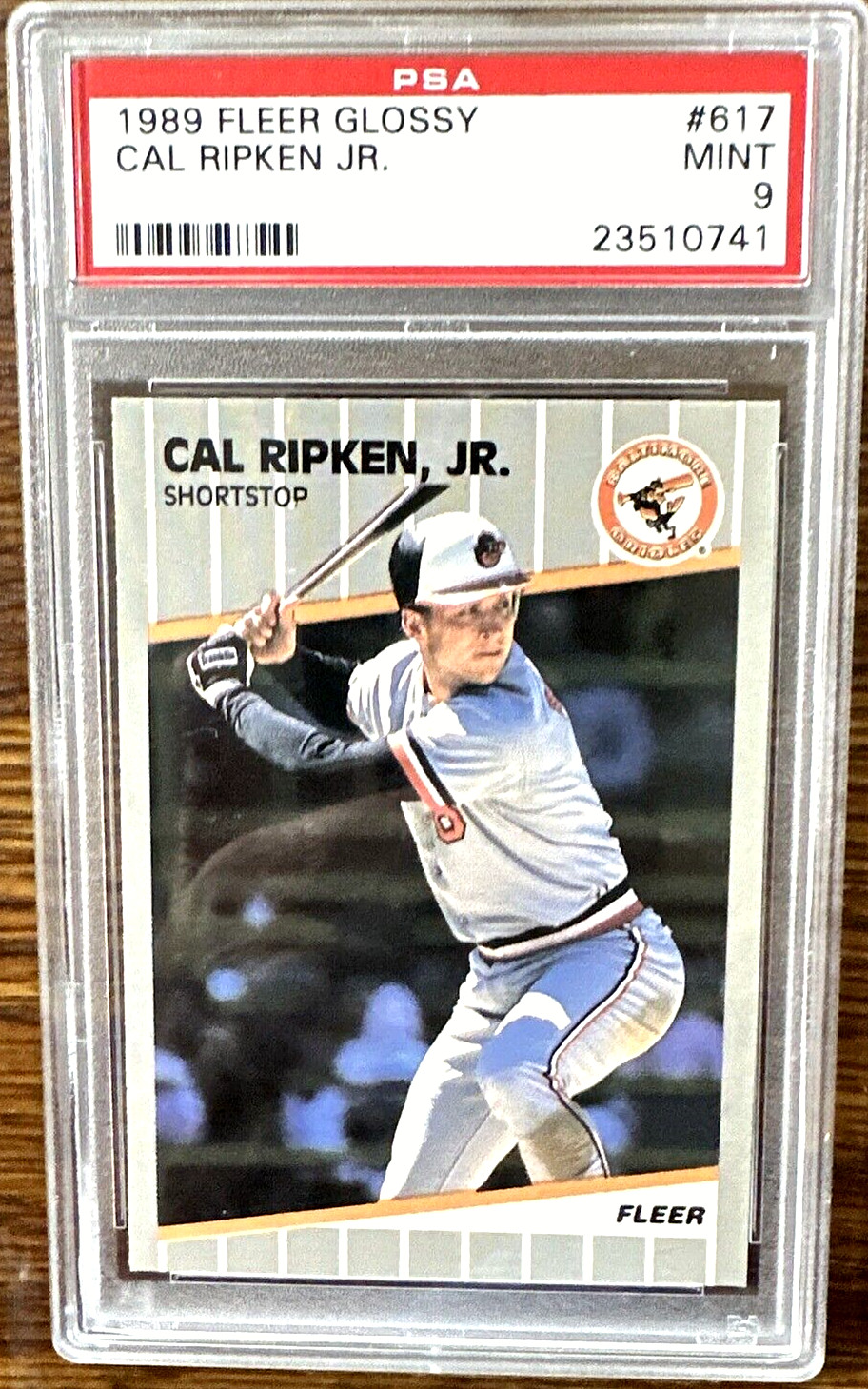 CAL RIPKEN JR. PSA 9 1989 FLEER GLOSSY #617 Baltimore Orioles HOF Shortstop ⚾