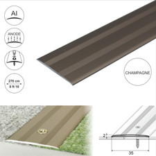 2.7m FLAT ANODISED ALUMINIUM DOOR FLOOR BAR-TRIM-THRESHOLD-35mm 