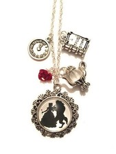 La Bella e la Bestia Collana Cammeo Disney Beauty &The Beast Rosa Teiera Love