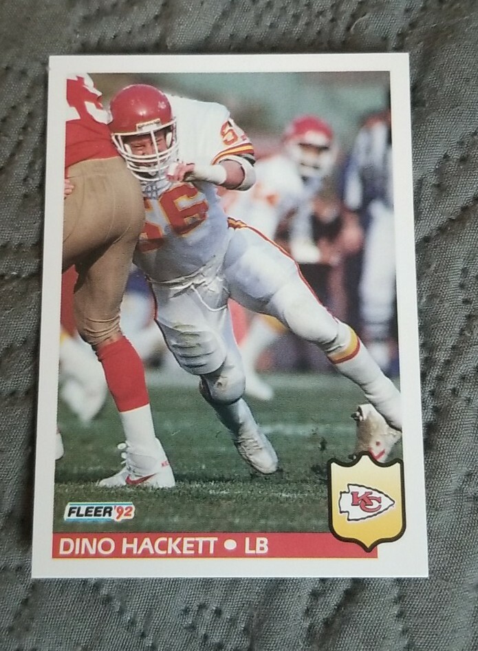1992 Fleer Football Card #172 Dino Hackett - Kansas City Chiefs 