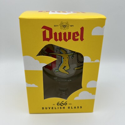 Duvel The 6 Hop Devils 33cl Belgisches Bierglas Boxed Nucleated Brandneu