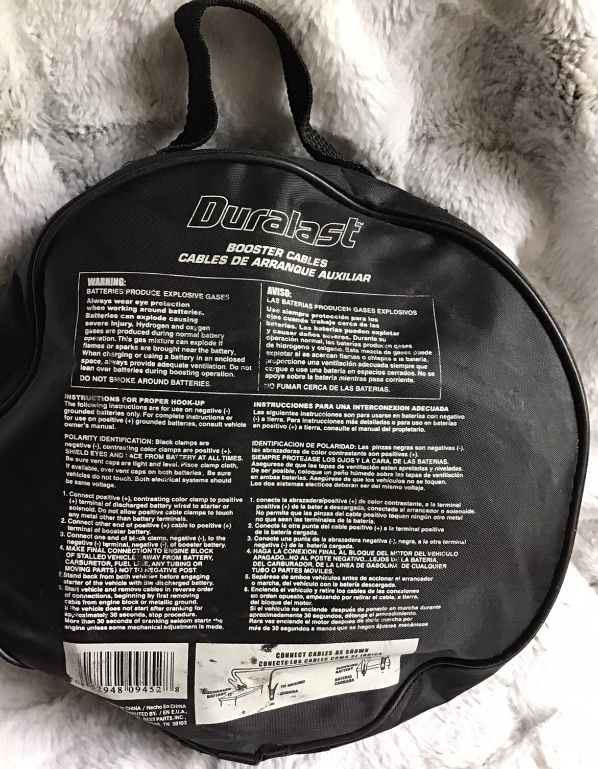 Duralast 6 Guage 12 Ft Booster Cables Jumper Cables Red,Black In