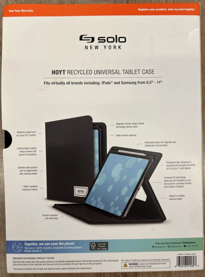 Solo New York Hoyt Recycled Universal Tablet Case 8.5" - 11" - Image 2 of 2