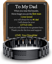 Fathers Day Gifts for Dad Daddy New Dad Husband, Stainless Steel American Flag W