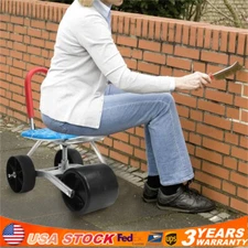 Garden Cart Rolling Work Seat with 360° Rotation Seat Garden Planting 330 lbs