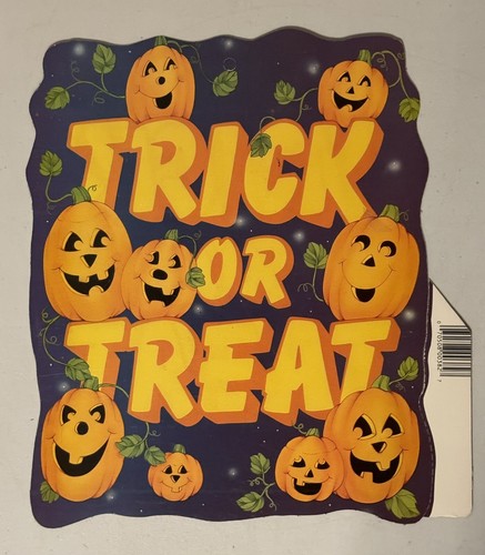 Vintage Cleo Gibson Halloween Kürbisse Trick or Treat zweiseitige Dekoration - Neu aus altem Lagerbestand - Bild 2 von 5